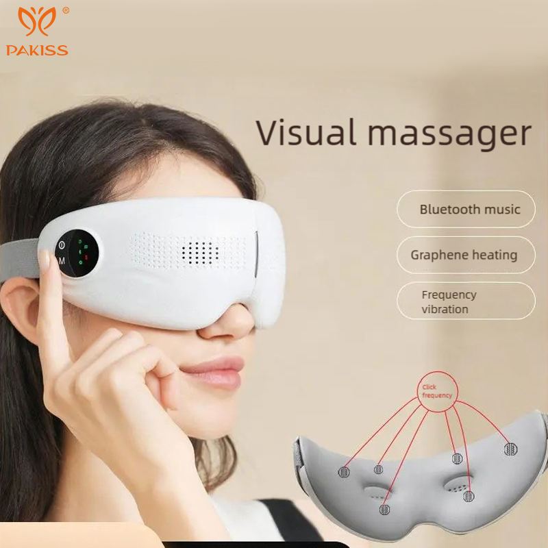 PAKISS Foldable Smart Eye Massager — Bluetooth Music, Heat & Vibration