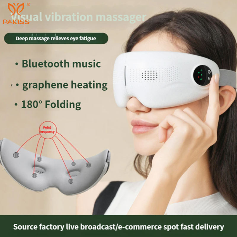 PAKISS Foldable Smart Eye Massager — Bluetooth Music, Heat & Vibration