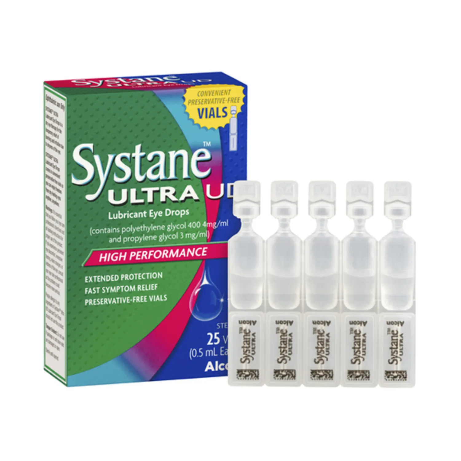 SYSTANE Ultra single use vials carton and vials